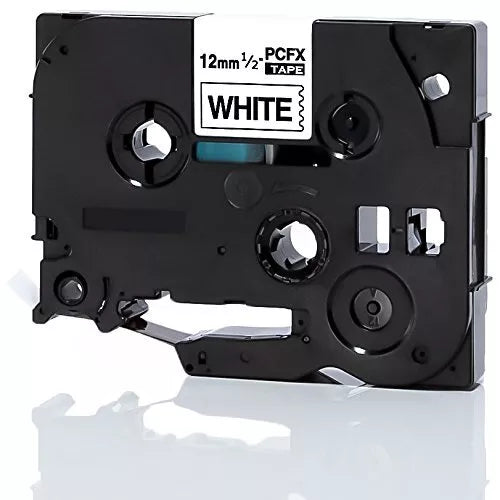 12 mm × 8 m laminiertes Etikettenband für Brother P-Touch – Schwarz auf Weiß (TZe-231-kompatibel)