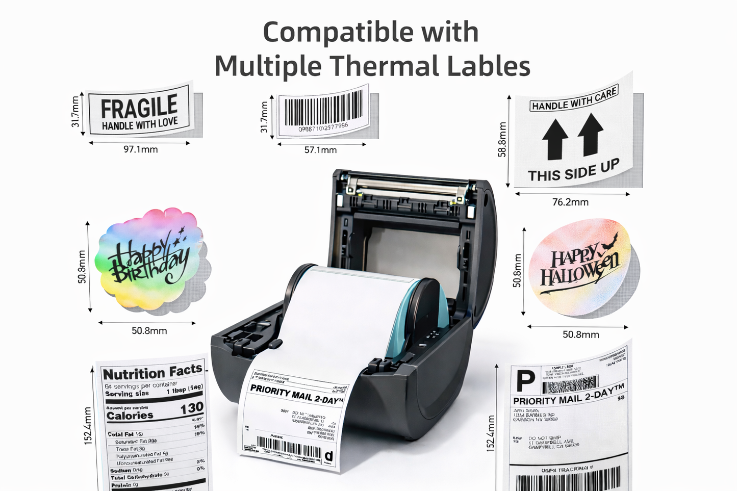 4x6 Thermal Label Printer Bluetooth Shipping Printer for iOS Android UK InkEdge