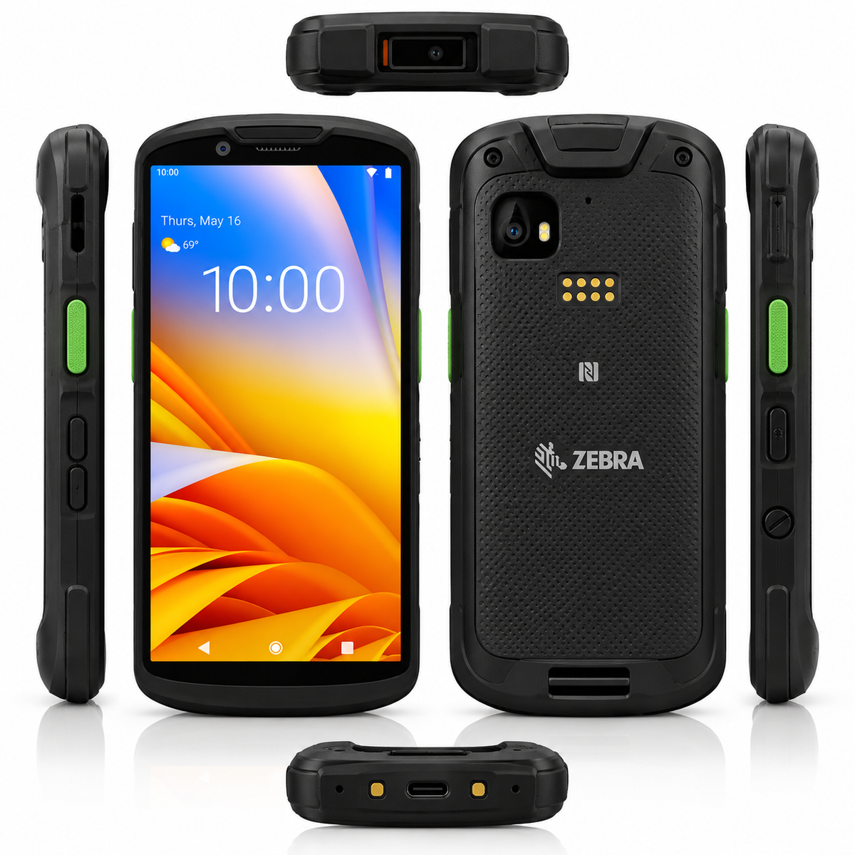 Illustrative studio image of Zebra rugged mobile computer; verify exact TC53e hardware details